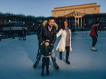 Family ice skating