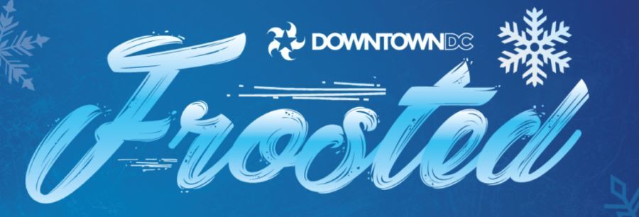 Frosted event graphic featuring the Downtown DC logo and snowy elements.