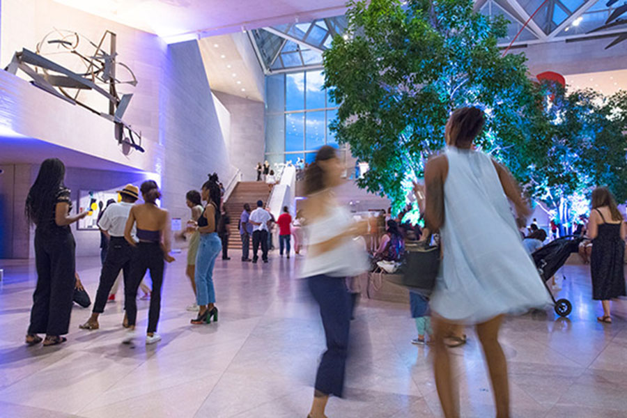 Group dancing inside National Gallery of Art