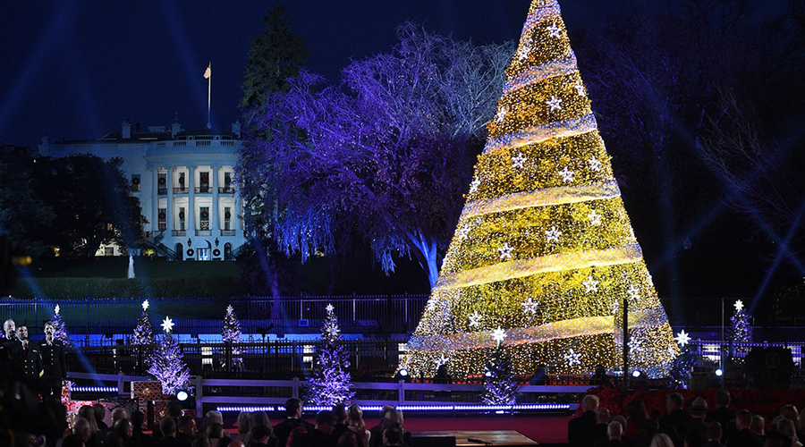 Photo captured from the National Christmas Tree Lighting ceremony outside of The White House