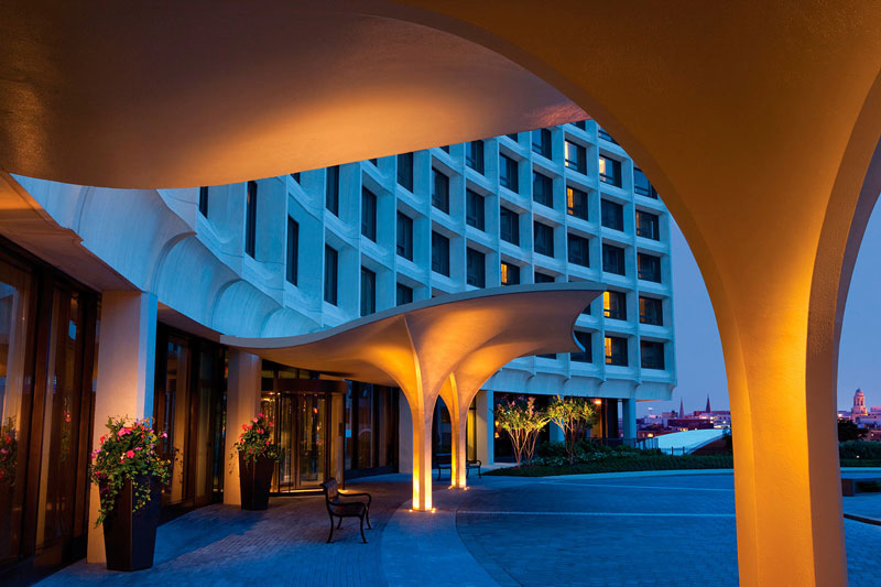 Entrance to the Washington Hilton in Dupont Circle - Historic hotel in Washington, DC