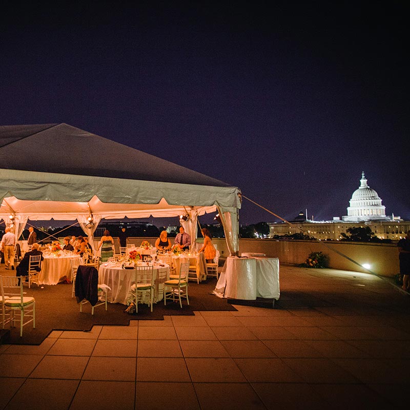 Rooftop private dining at Charlie Palmer Steak on Capitol Hill - Unique outdoor event and meeting venues in Washington, DC
