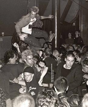 Discharge playing at the original 9:30 Club, 1983