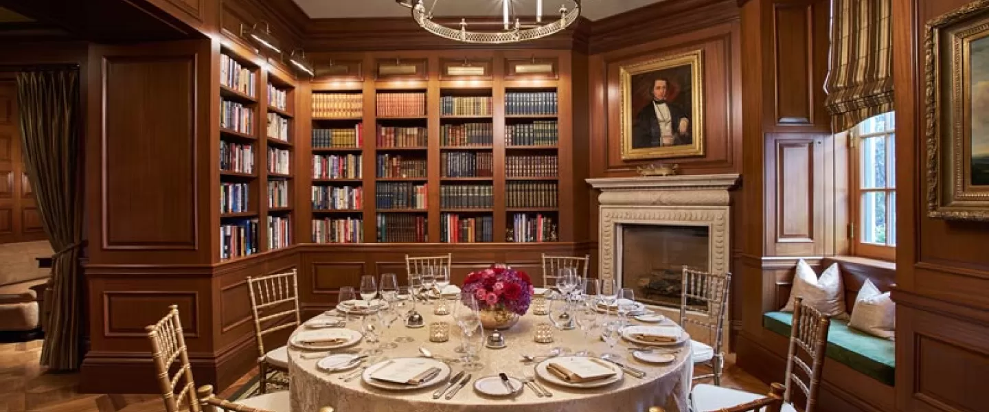 Intimate meeting and event spaces in Washington, DC - The Jefferson Hotel's Book Room near Dupont Circle and Downtown DC
