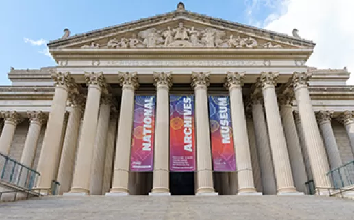 National Archives outside building
