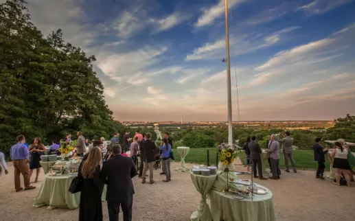 Green and sustainable catering companies in the Washington, DC metro area - Geppetto Catering event overlooking the DC skyline
